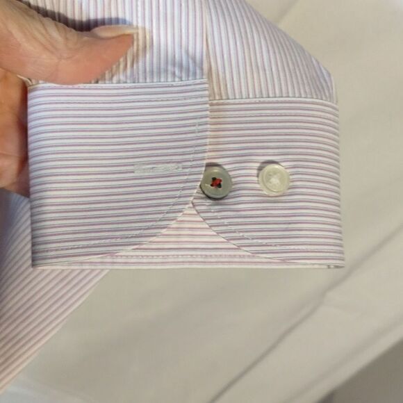 Tommy Hilfiger Slim Fit Non-Iron Striped Dress Shirt - Picture 3 of 7